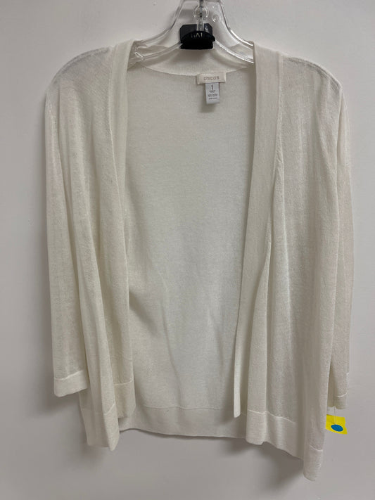 Sweater Cardigan By Chicos In White, Size: M