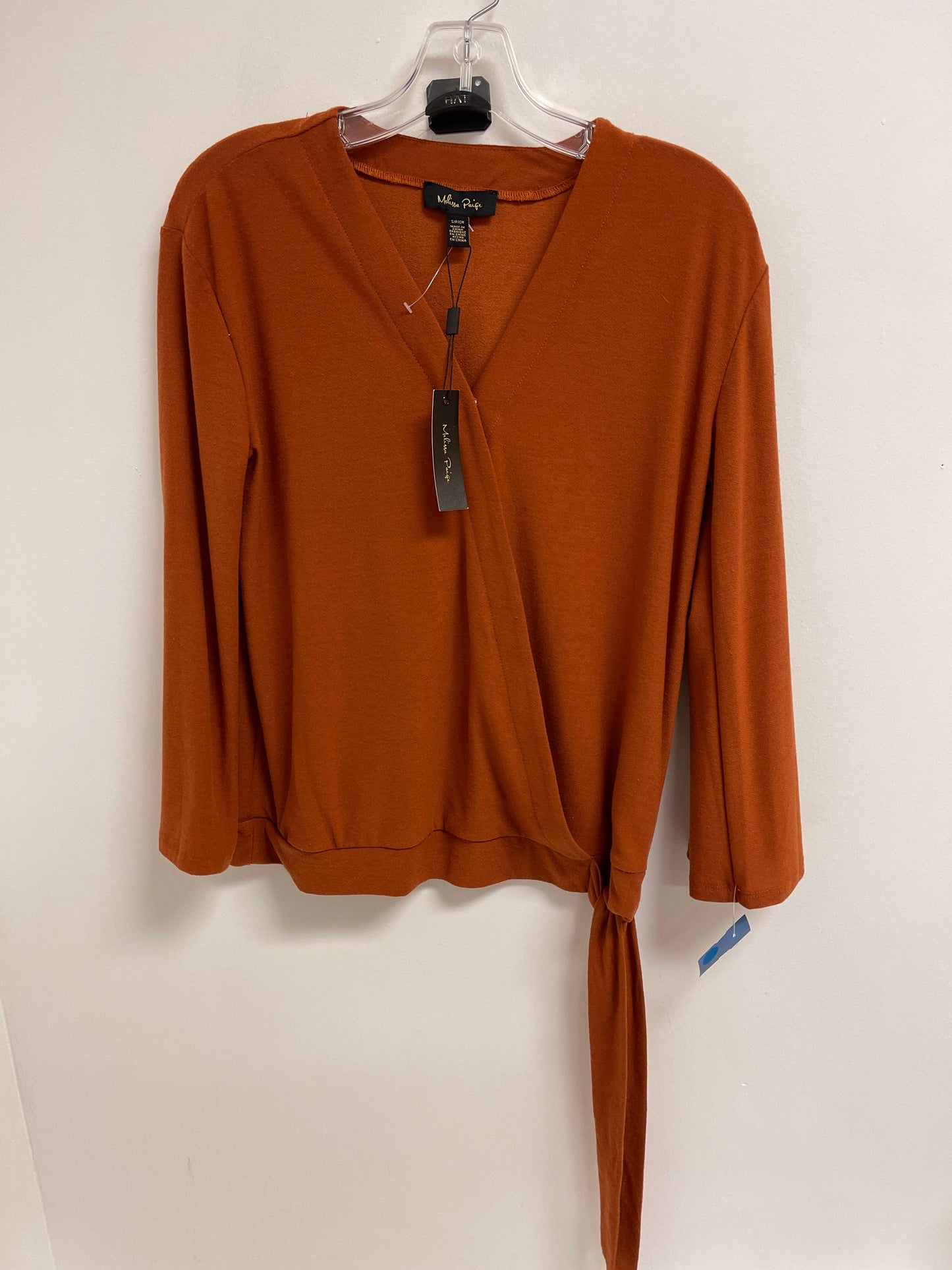 Top Long Sleeve By Melissa Paige In Orange, Size: S