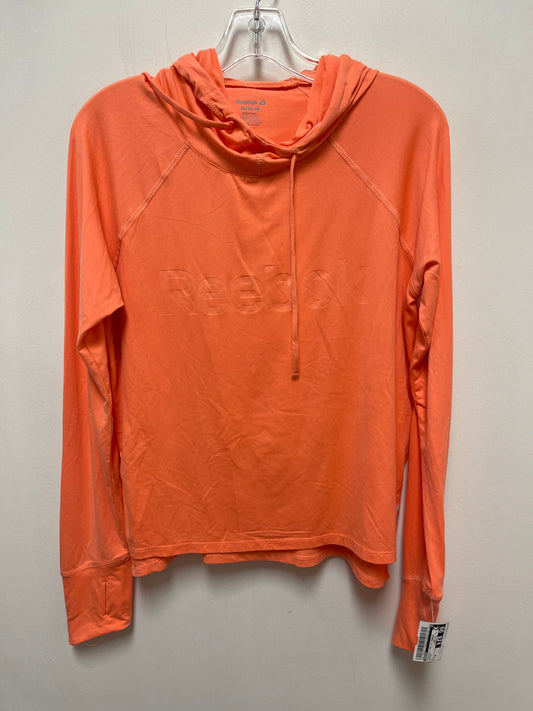 Athletic Top Long Sleeve Hoodie By Reebok In Orange, Size: M