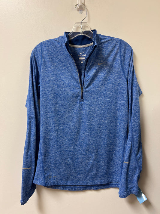 Athletic Top Long Sleeve Collar By Nike Apparel In Blue, Size: S