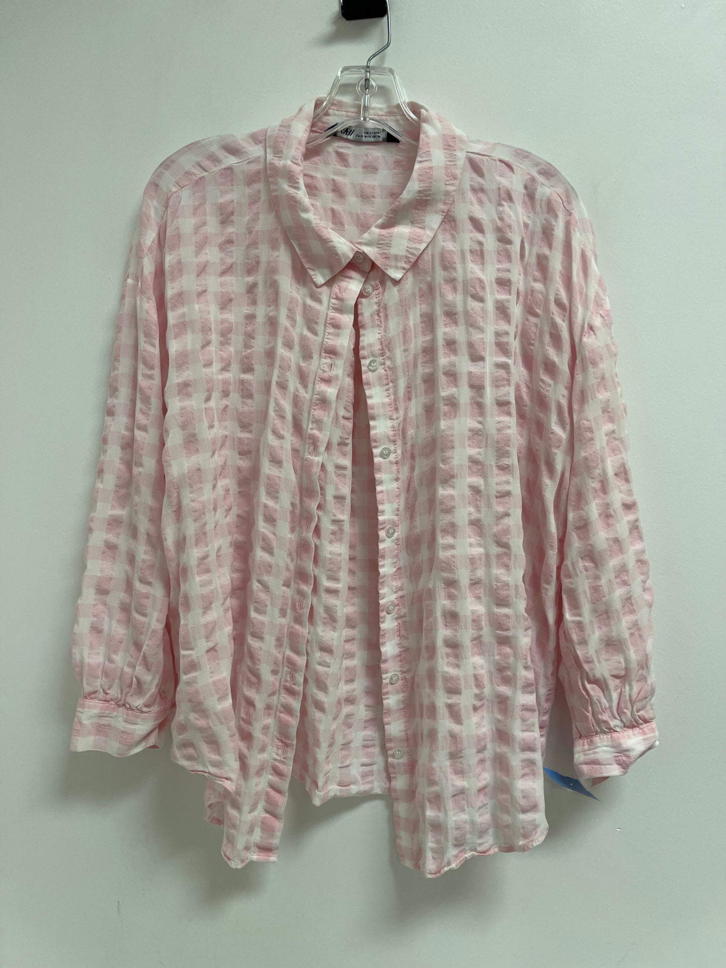 Blouse Long Sleeve By Zara In Pink, Size: M