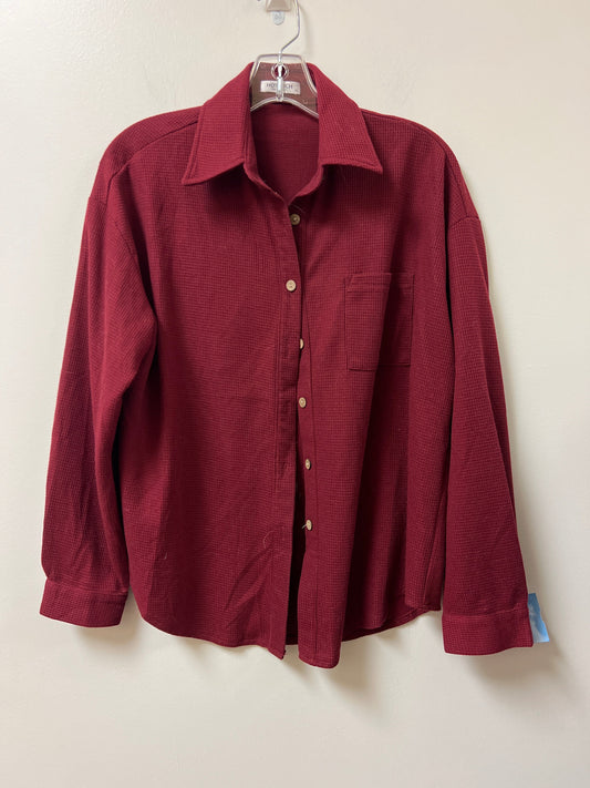 Blouse Long Sleeve By Clothes Mentor In Red, Size: M