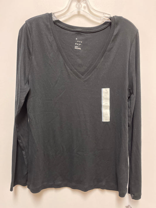 Top Long Sleeve By A New Day In Black, Size: L