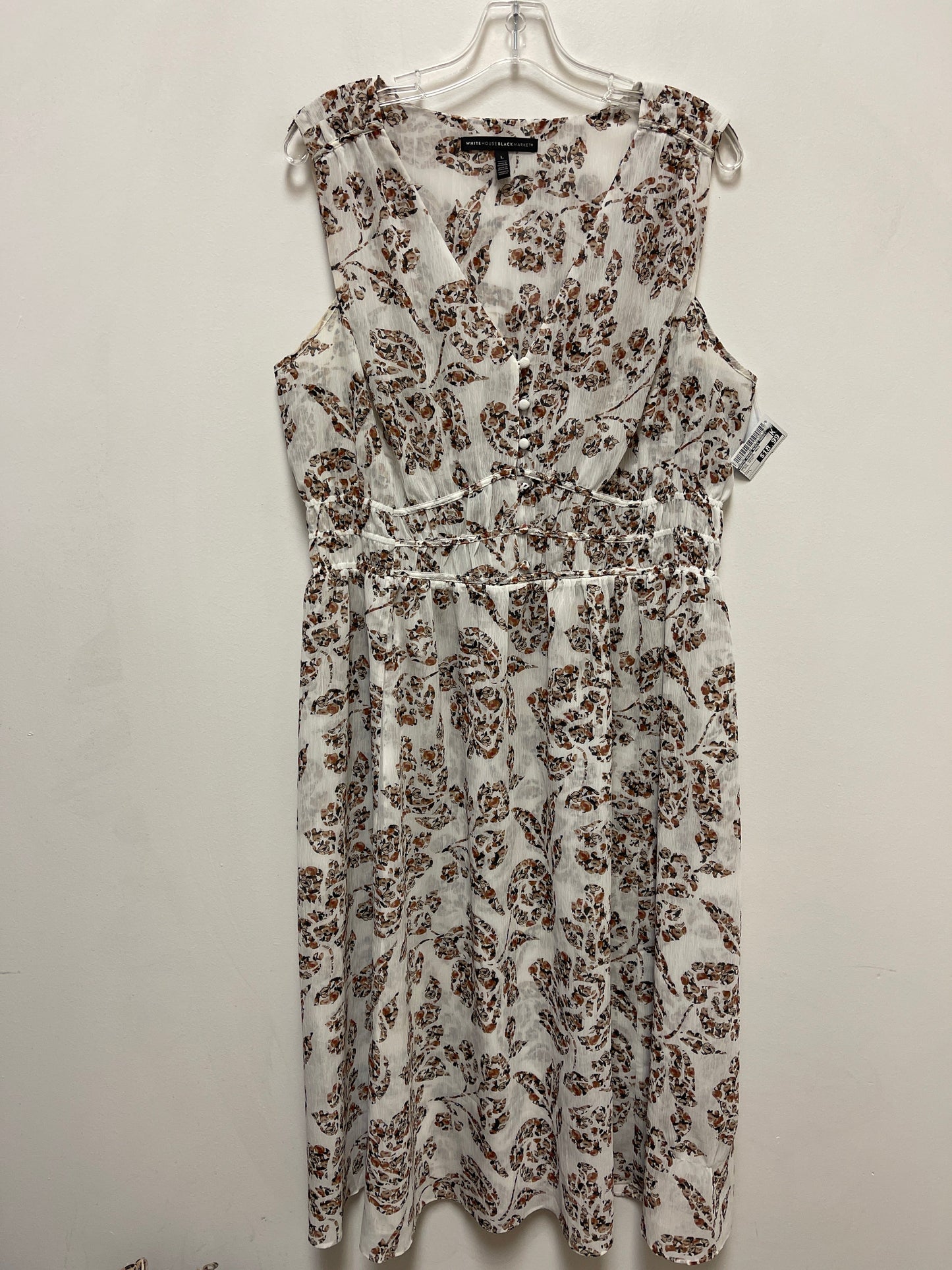 Dress Casual Maxi By White House Black Market In Floral Print, Size: L