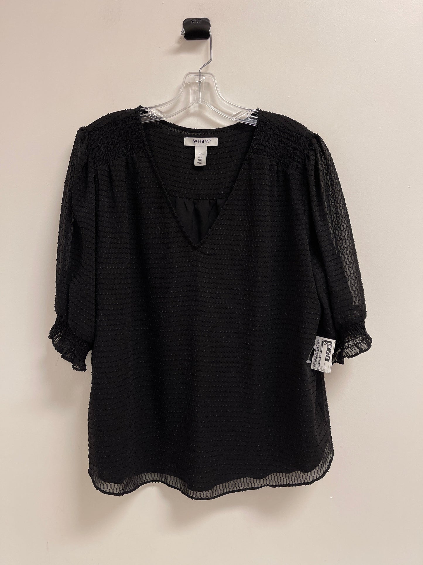 Top Short Sleeve By White House Black Market In Black, Size: Xl