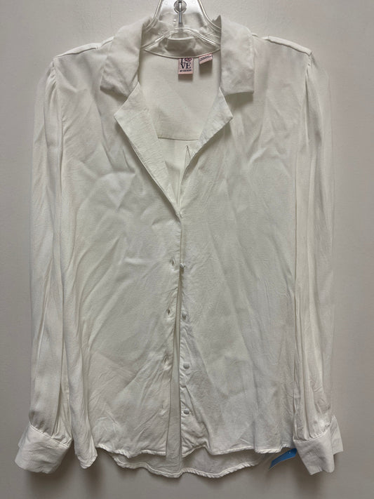 Blouse Long Sleeve By Clothes Mentor In White, Size: S