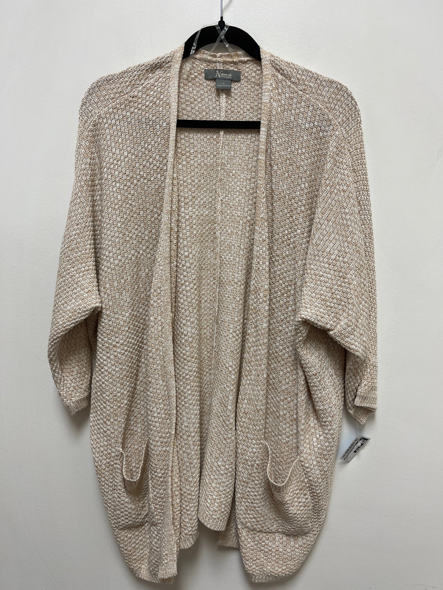 Sweater Cardigan By Natural Reflections In Cream, Size: M