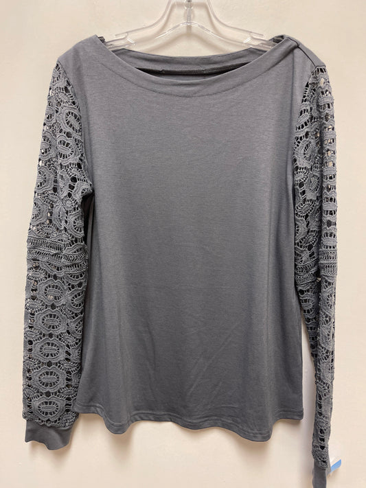 Top Long Sleeve By Clothes Mentor In Grey, Size: M