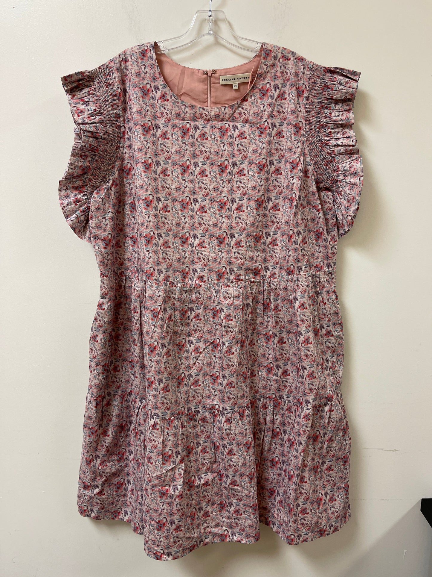 Dress Casual Midi By English Factory In Pink, Size: 2x