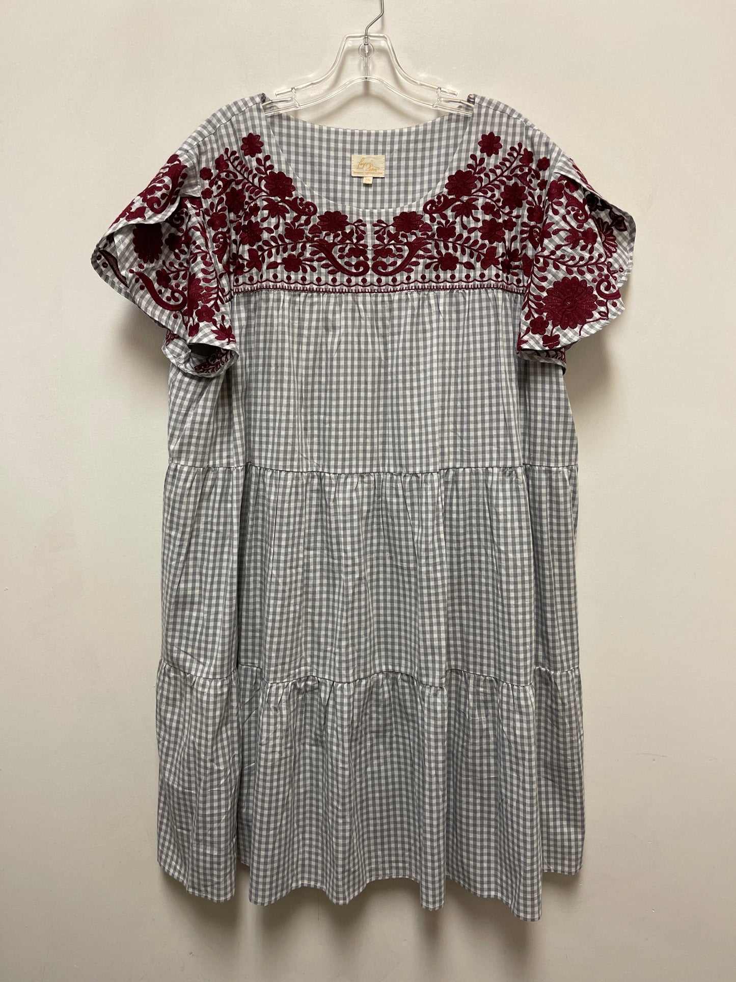 Dress Casual Midi By Clothes Mentor In Grey, Size: 2x