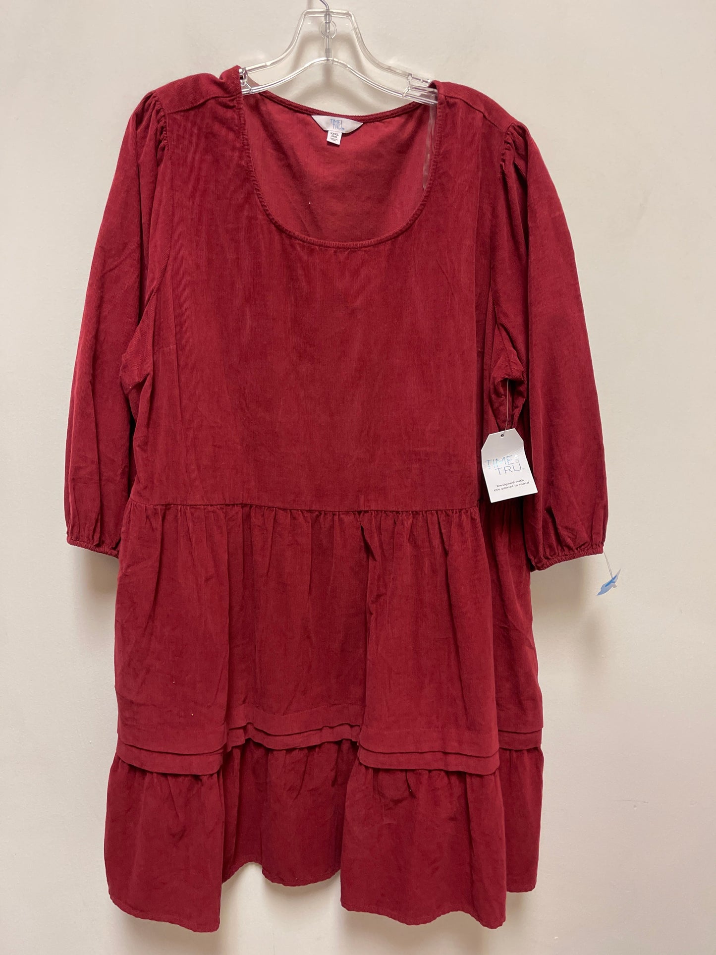 Dress Casual Short By Time And Tru In Red, Size: 2x