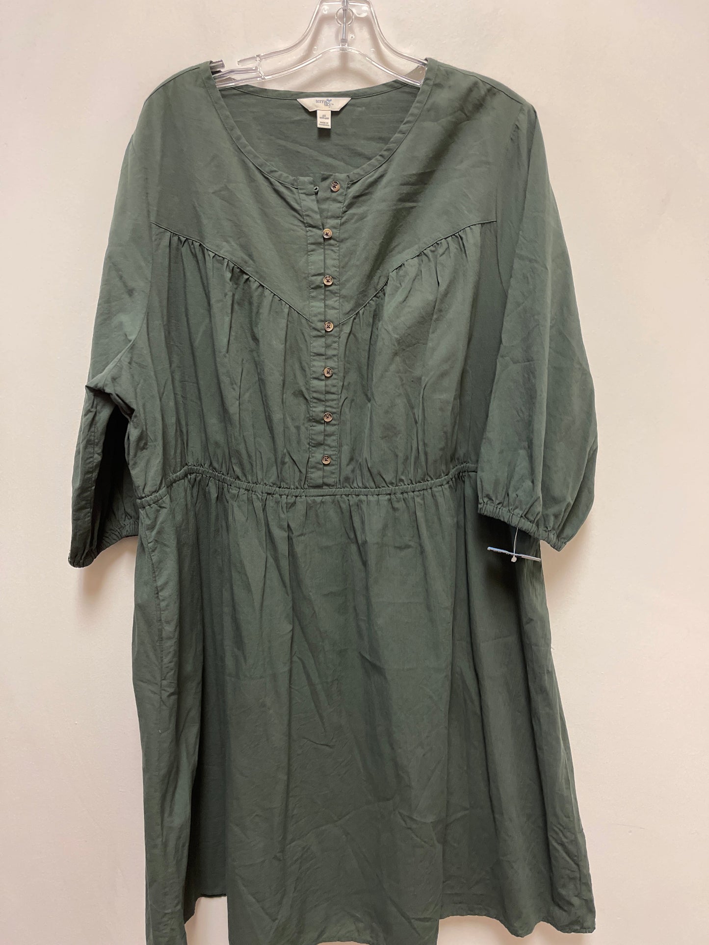 Dress Casual Short By Terra & Sky In Green, Size: 2x