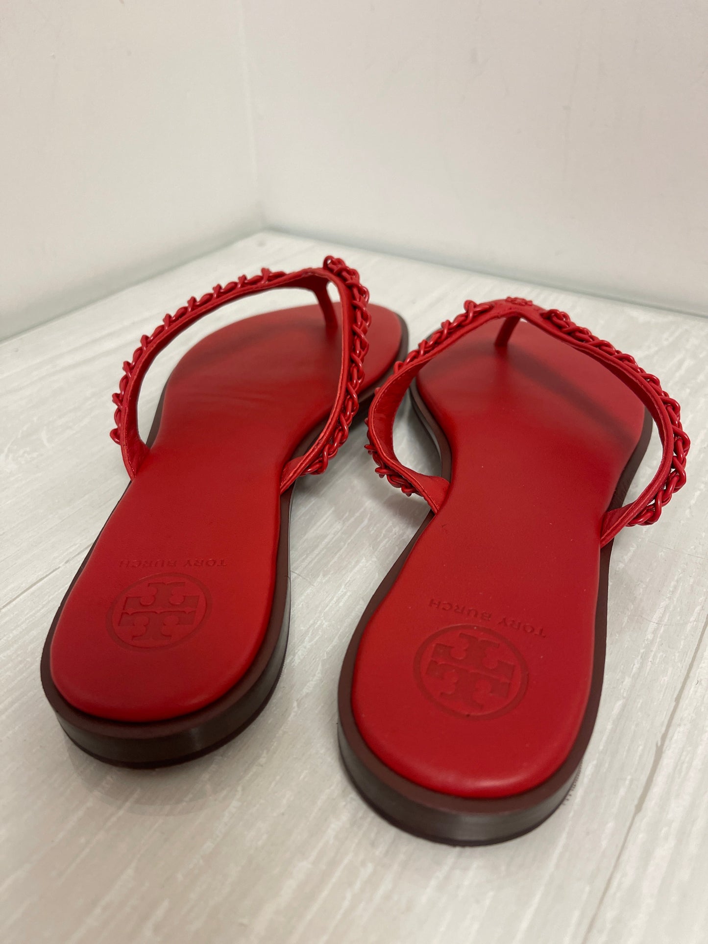 Sandals Designer By Tory Burch In Red, Size: 8