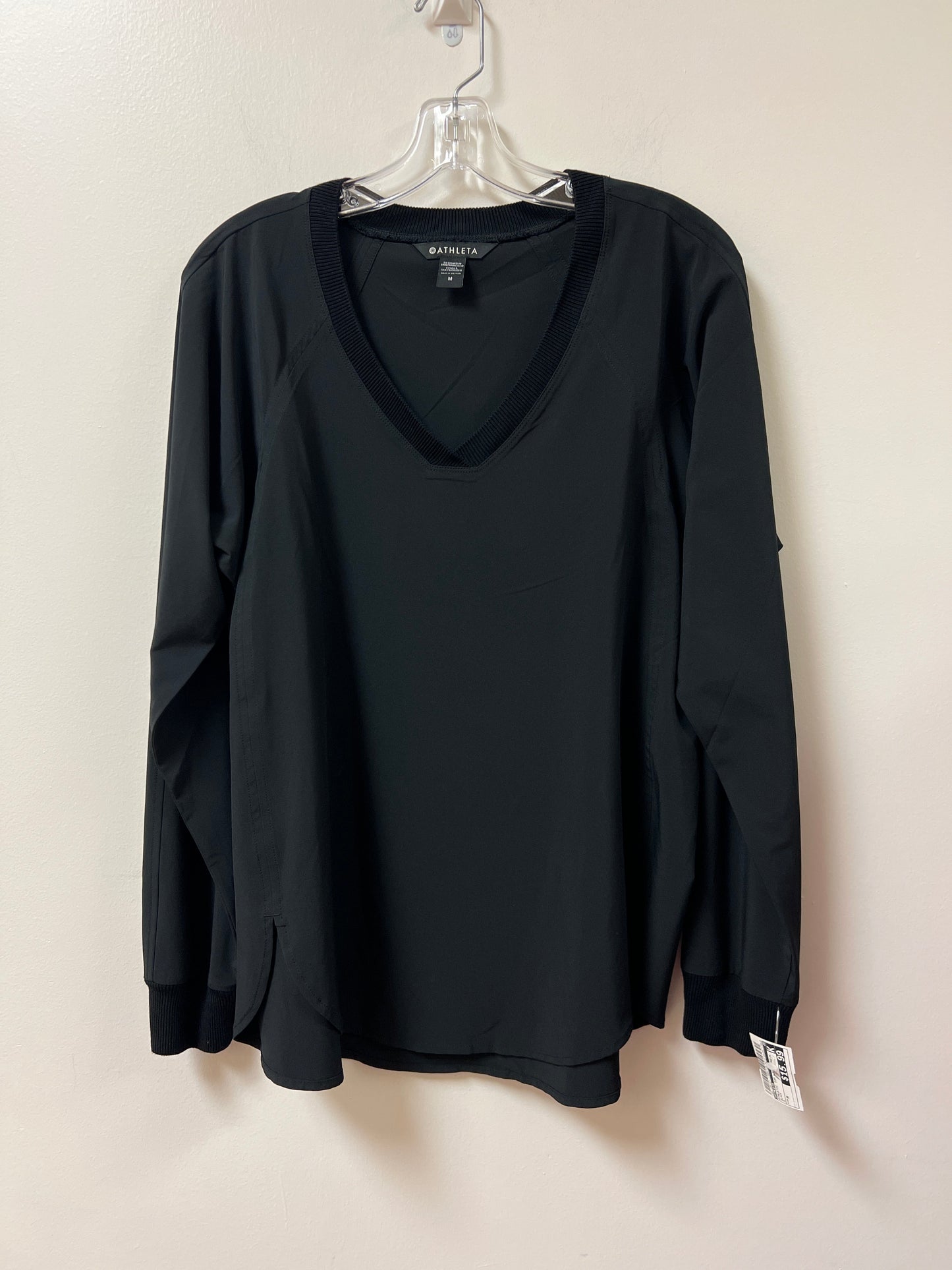 Athletic Top Long Sleeve Crewneck By Athleta In Black, Size: M