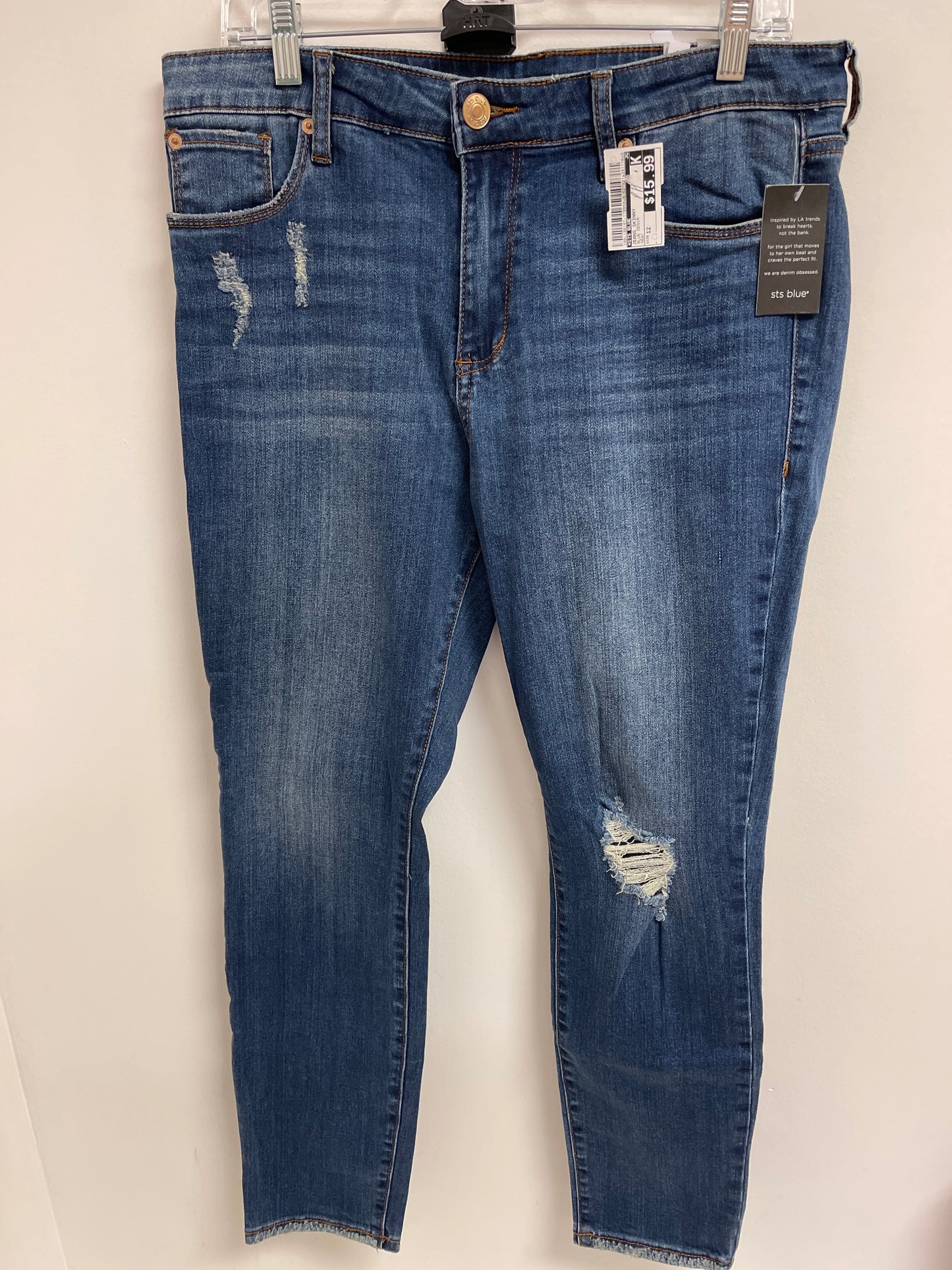 Jeans Skinny By Sts Blue In Blue Denim, Size: 12