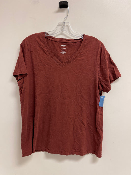 Top Short Sleeve By Sonoma In Red, Size: L