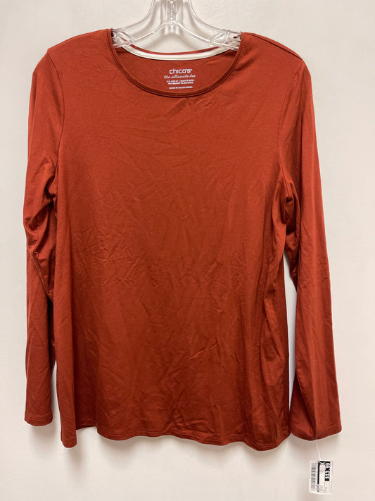 Top Long Sleeve By Chicos In Orange, Size: M