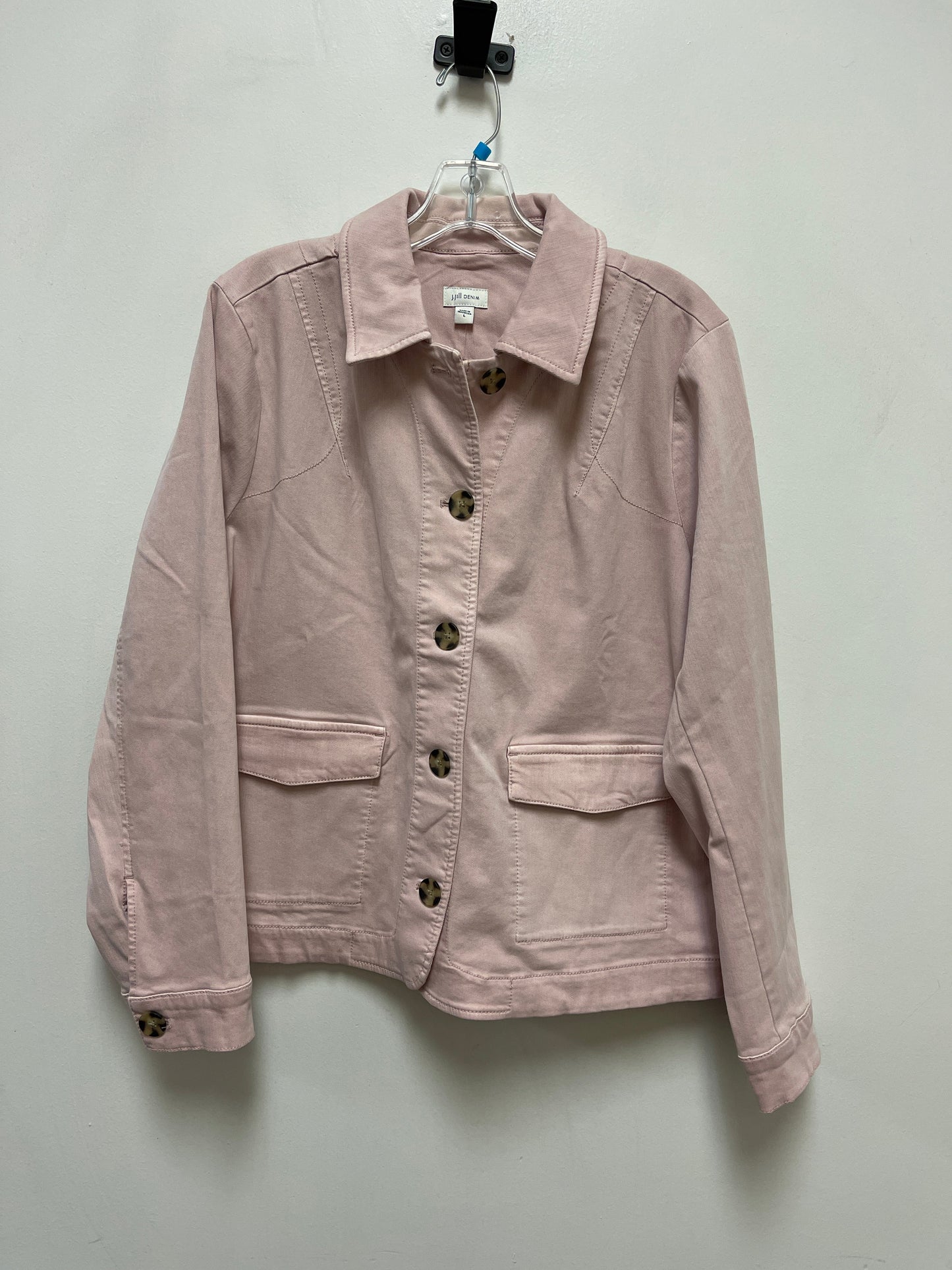 Jacket Denim By J. Jill In Pink, Size: L