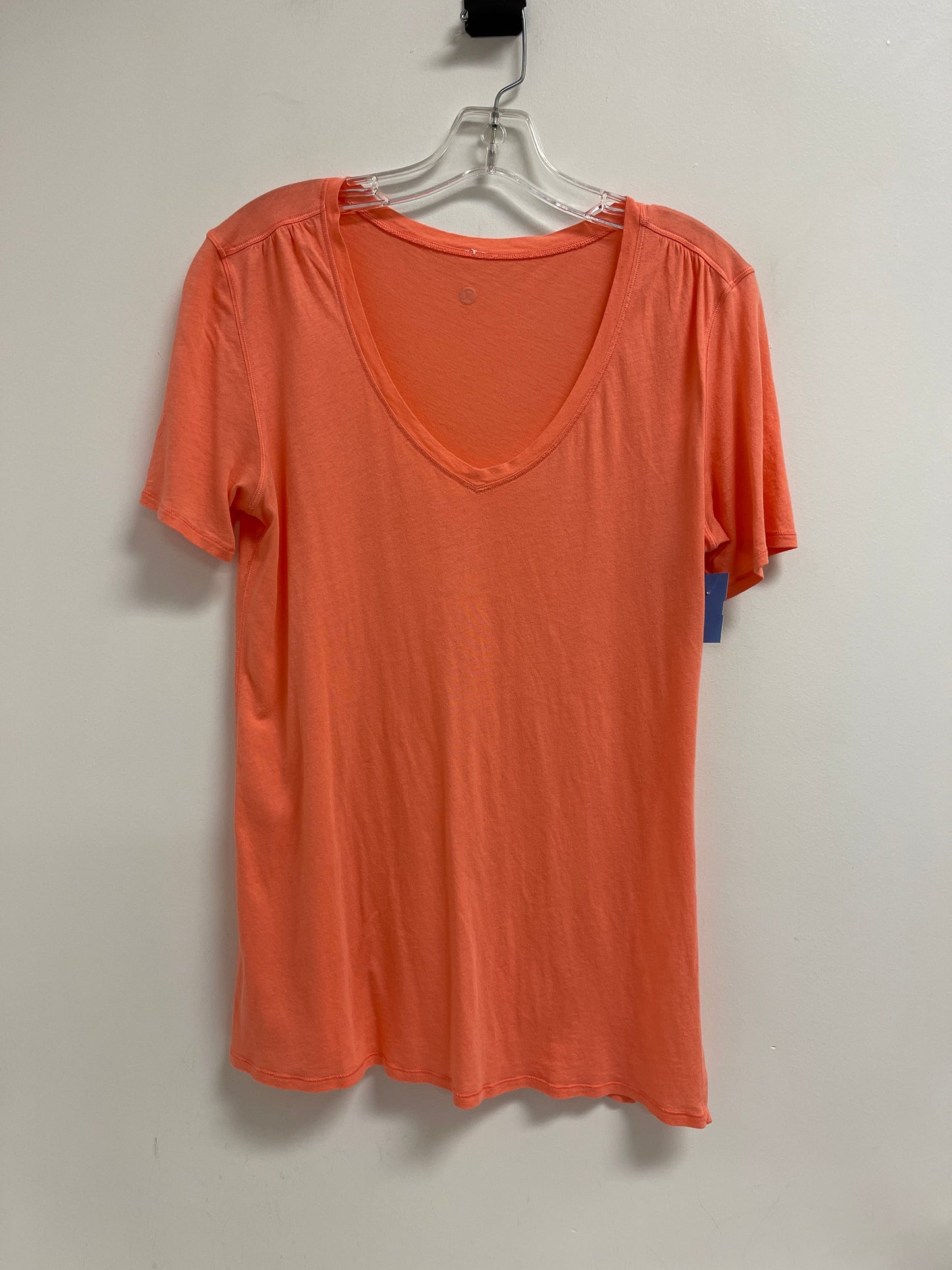 Athletic Top Short Sleeve By Lululemon In Orange, Size: S