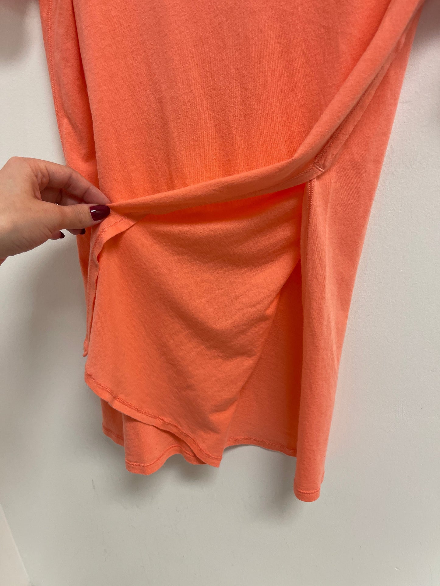 Athletic Top Short Sleeve By Lululemon In Orange, Size: S