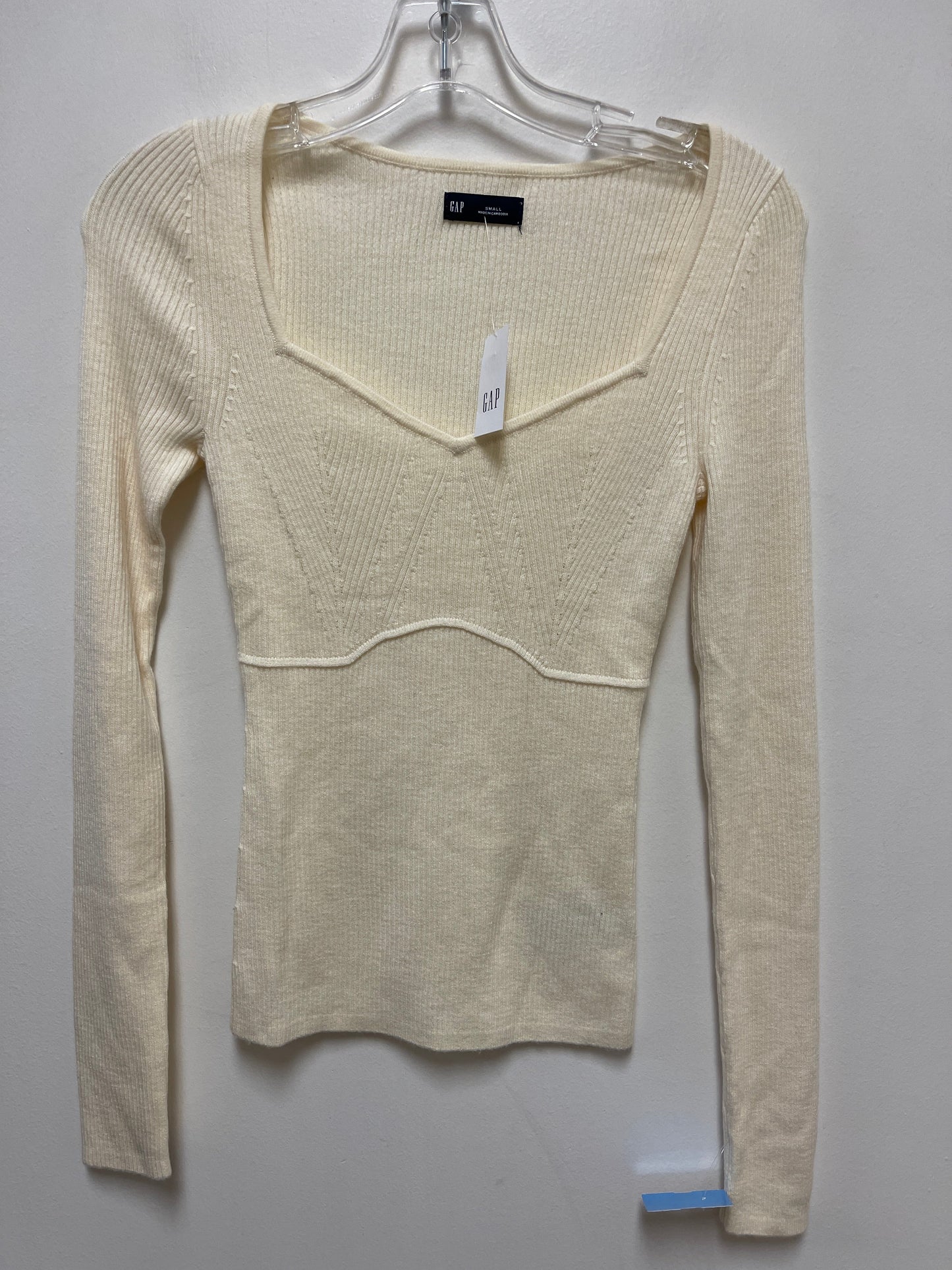 Top Long Sleeve By Gap In Cream, Size: S