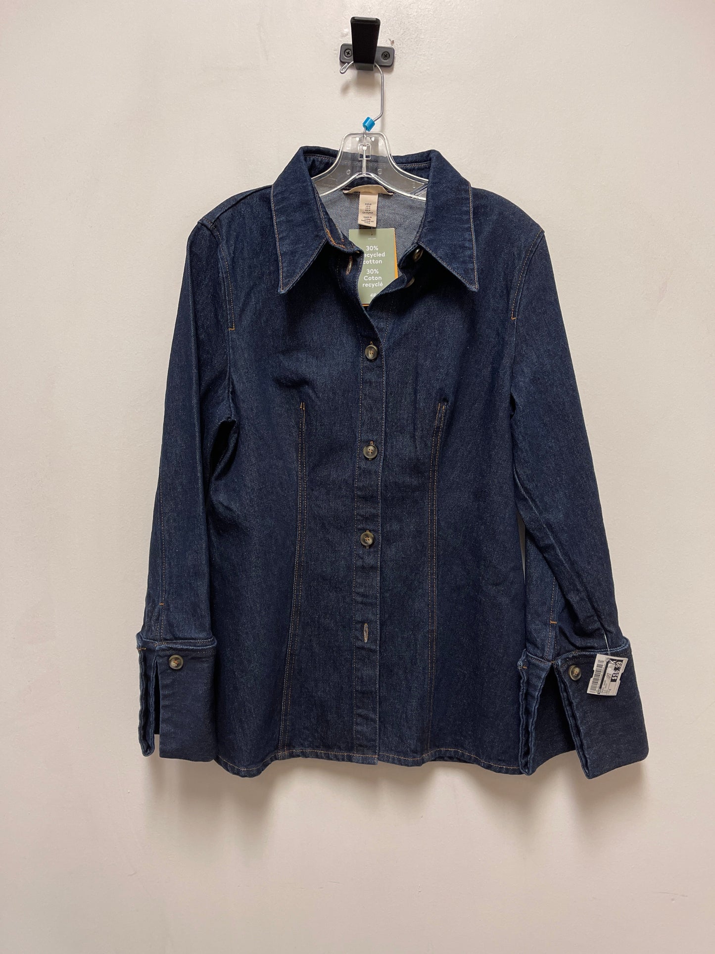 Jacket Shirt By H&m In Blue Denim, Size: M