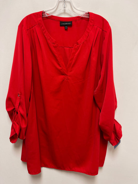 Top Long Sleeve By Lane Bryant In Red, Size: 3x