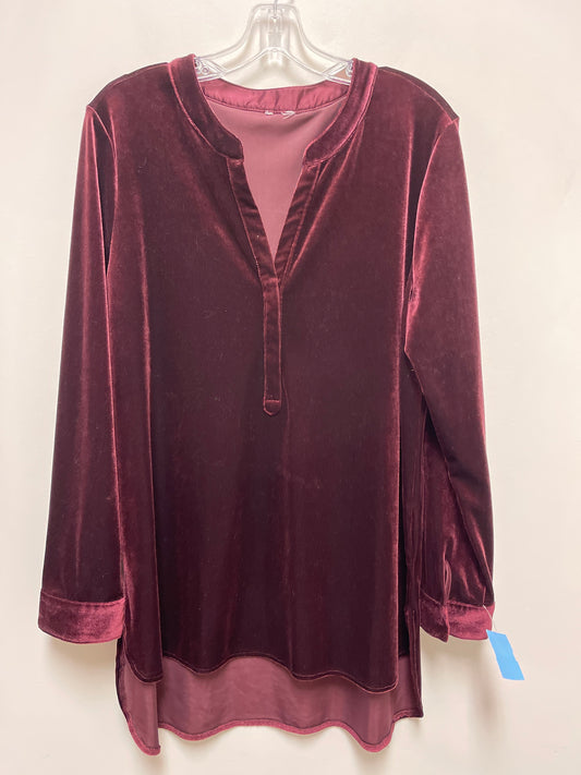 Tunic Long Sleeve By Clothes Mentor In Red, Size: L