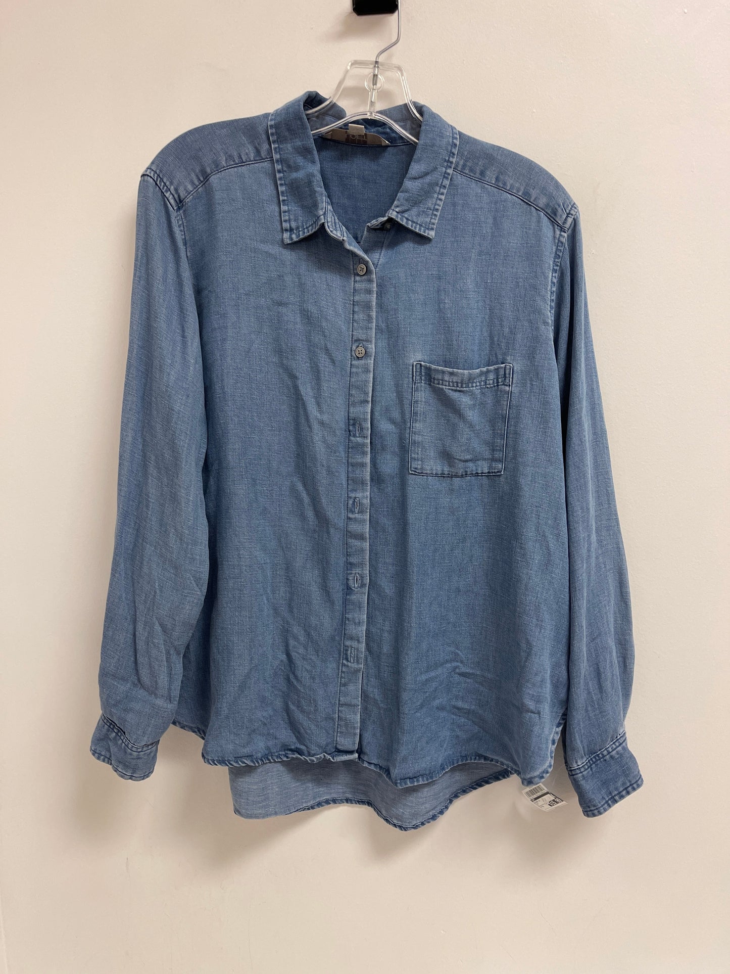 Blouse Long Sleeve By Loft In Blue, Size: M