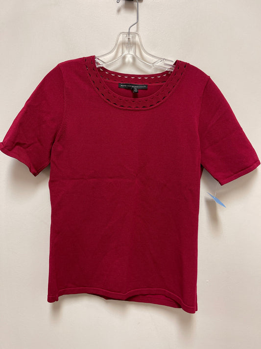 Top Short Sleeve By White House Black Market In Red, Size: M