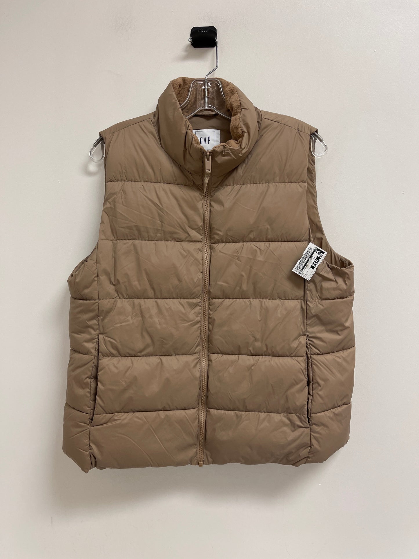 Vest Puffer & Quilted By Gap In Tan, Size: L