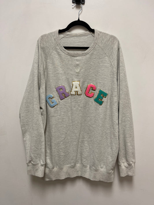 Sweater By Clothes Mentor In Grey, Size: 2x