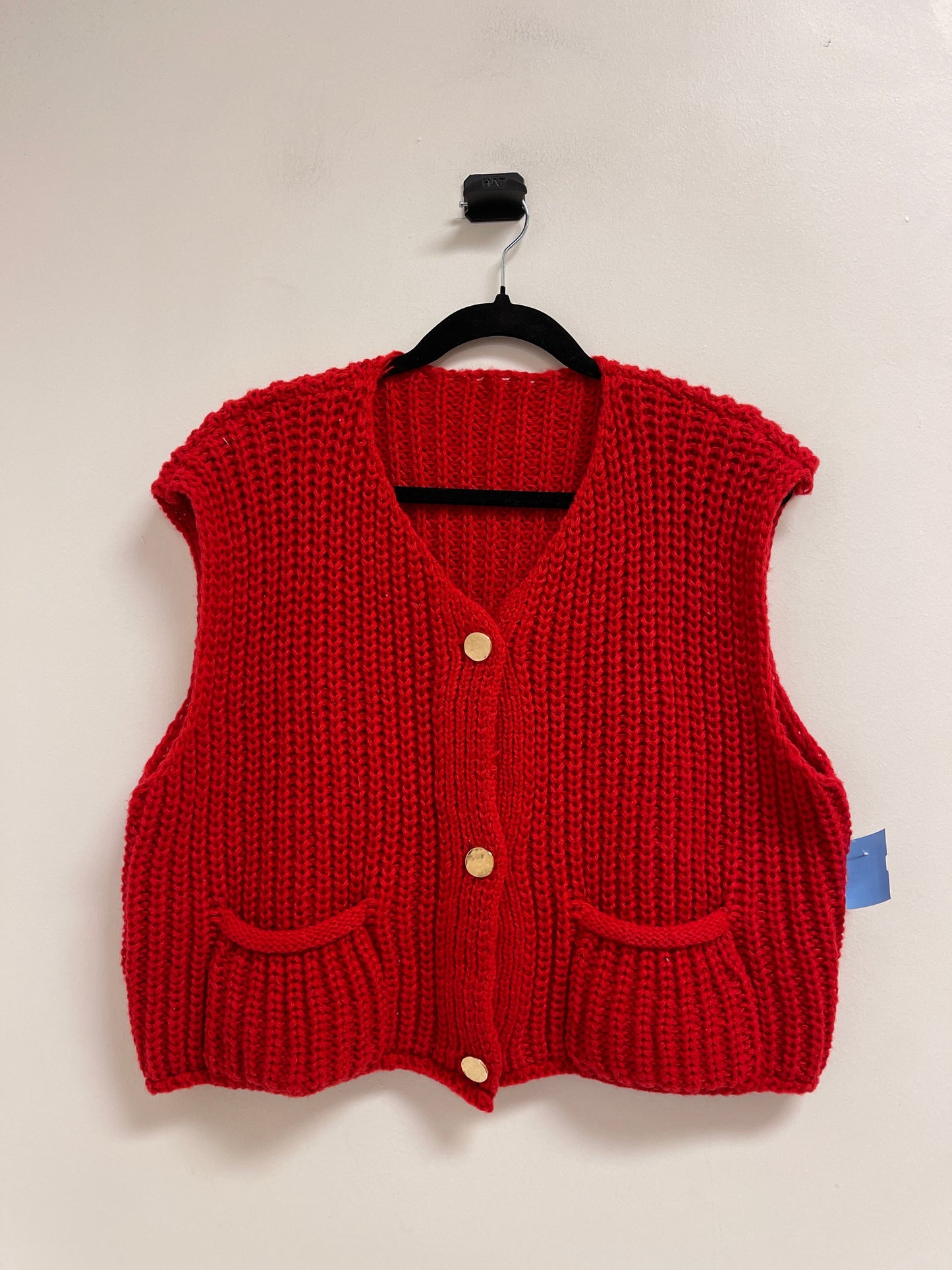 Vest Sweater By Shein In Red, Size: 2x