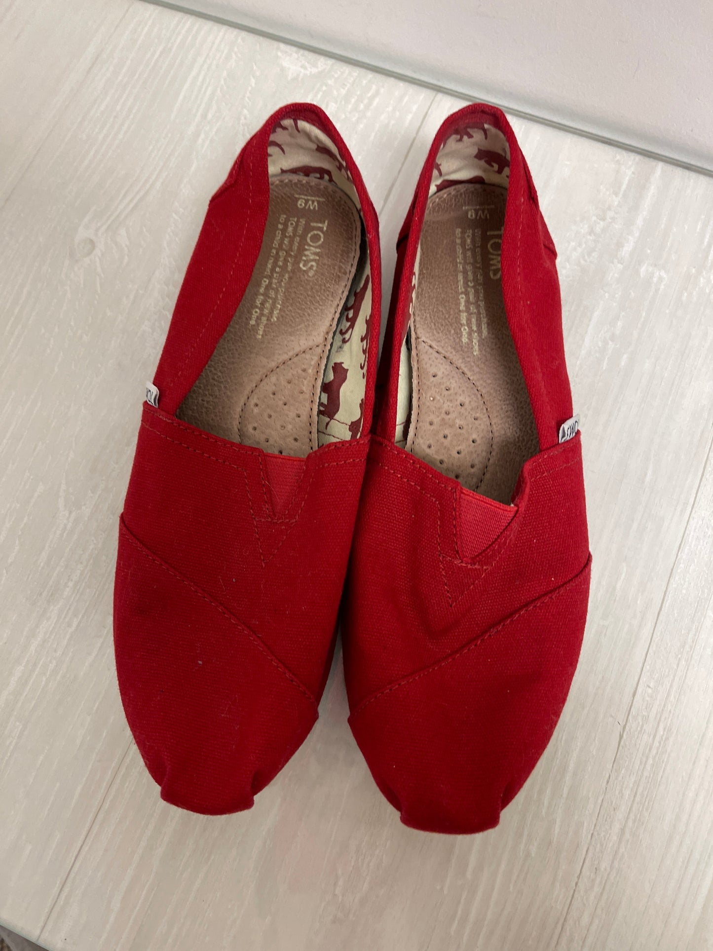 Shoes Flats By Toms In Red, Size: 9