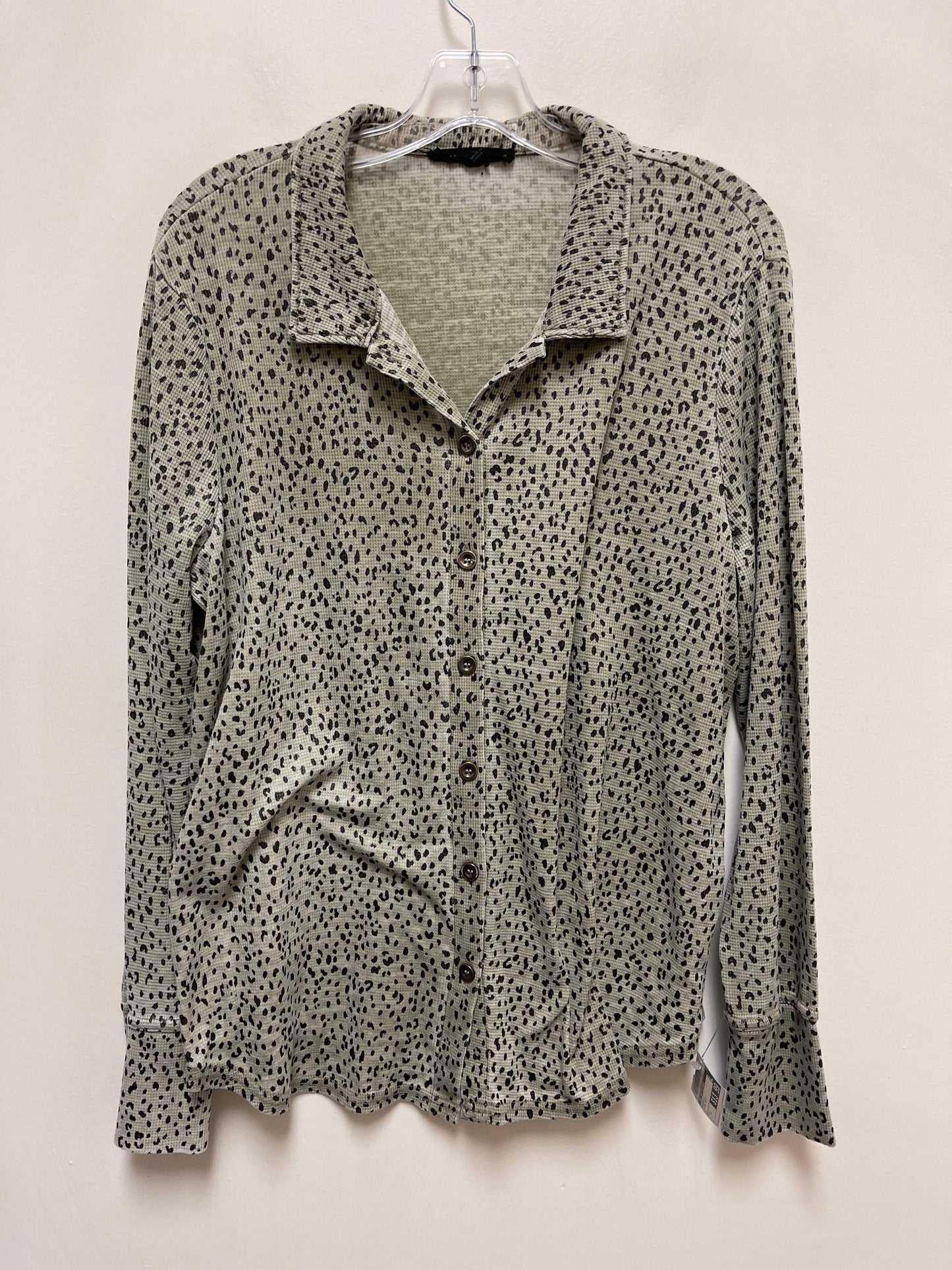 Blouse Long Sleeve By Jane And Delancey In Animal Print, Size: L