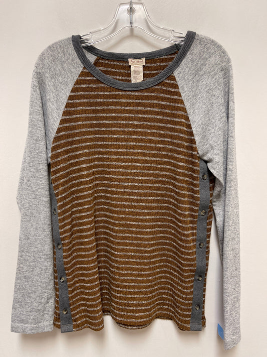 Top Long Sleeve By Hem & Thread In Brown, Size: M