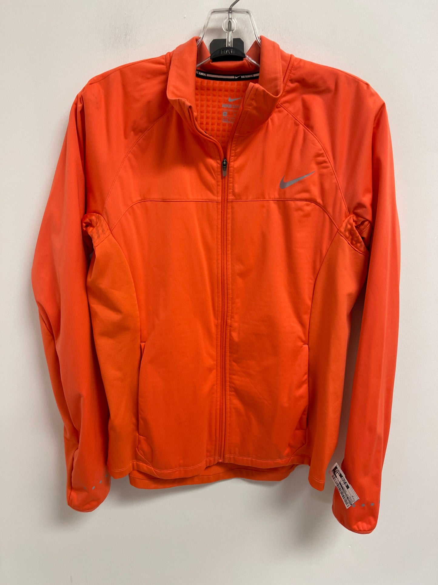 Athletic Jacket By Nike Apparel In Orange, Size: M