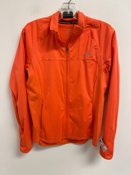 Athletic Jacket By Nike Apparel In Orange, Size: M