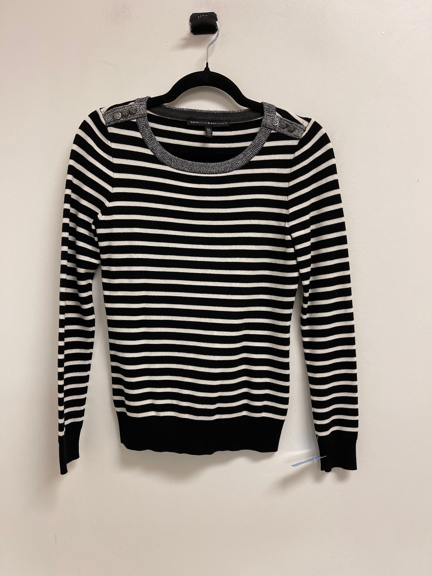 Sweater By White House Black Market In Black & White, Size: Xs