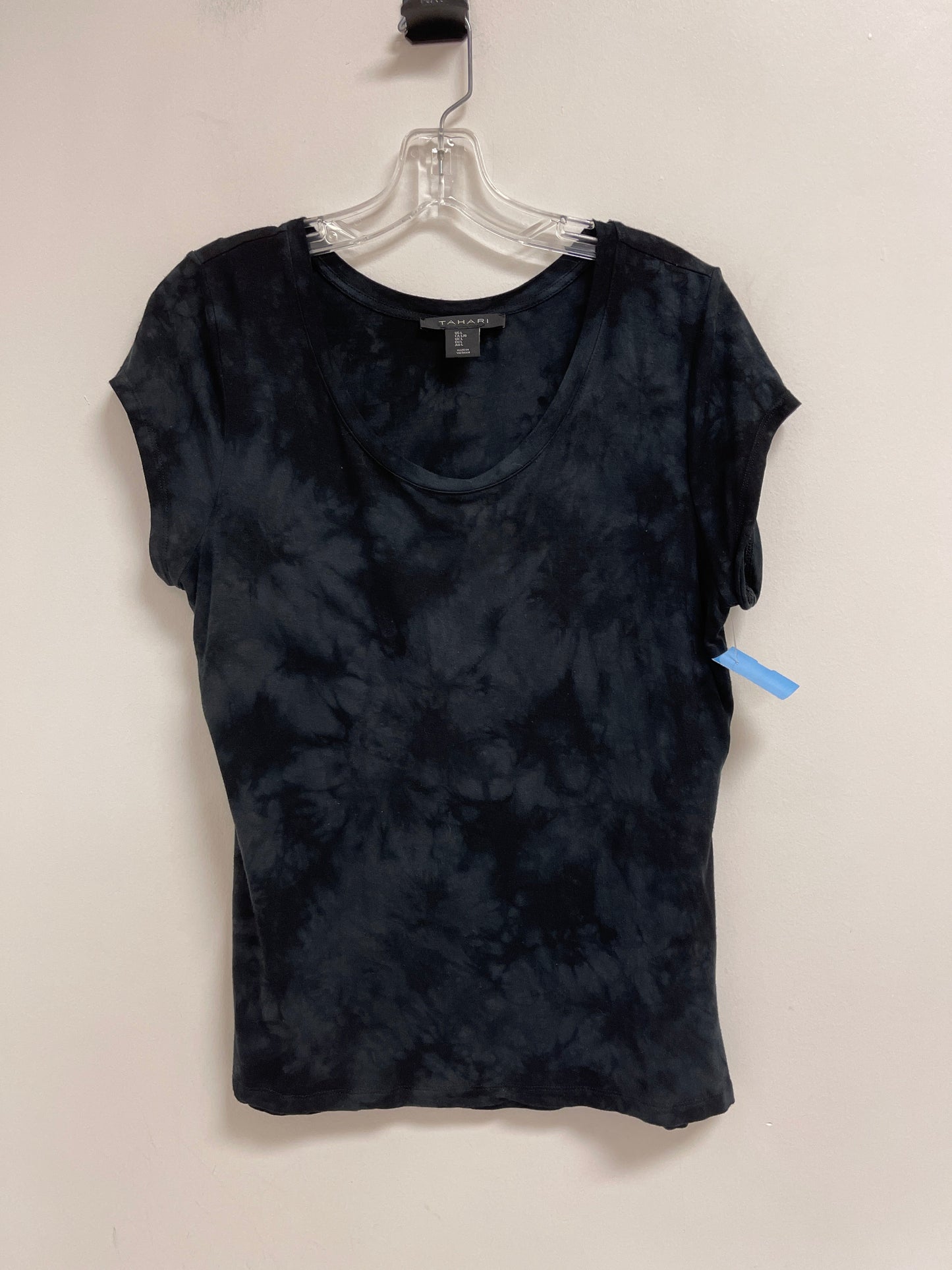 Top Short Sleeve By Tahari By Arthur Levine In Black, Size: L