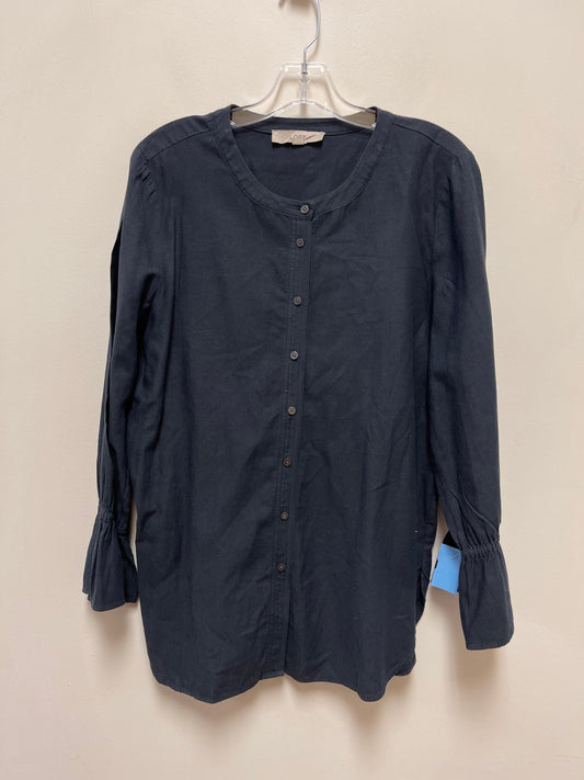 Blouse Long Sleeve By Loft In Navy, Size: M