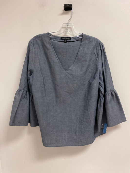 Top Long Sleeve By Banana Republic In Blue, Size: M