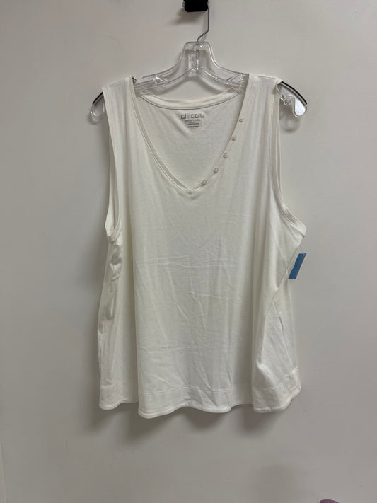 Top Sleeveless By Chicos In White, Size: Xl