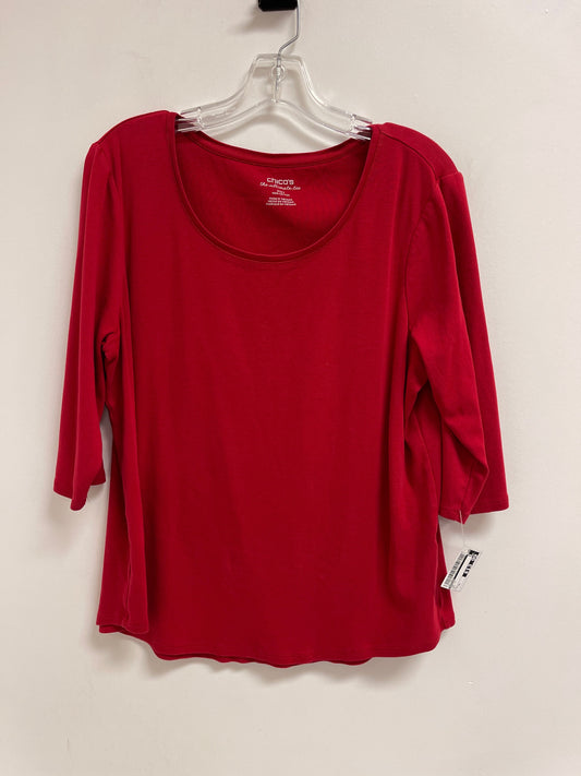 Top Long Sleeve By Chicos In Red, Size: Xl