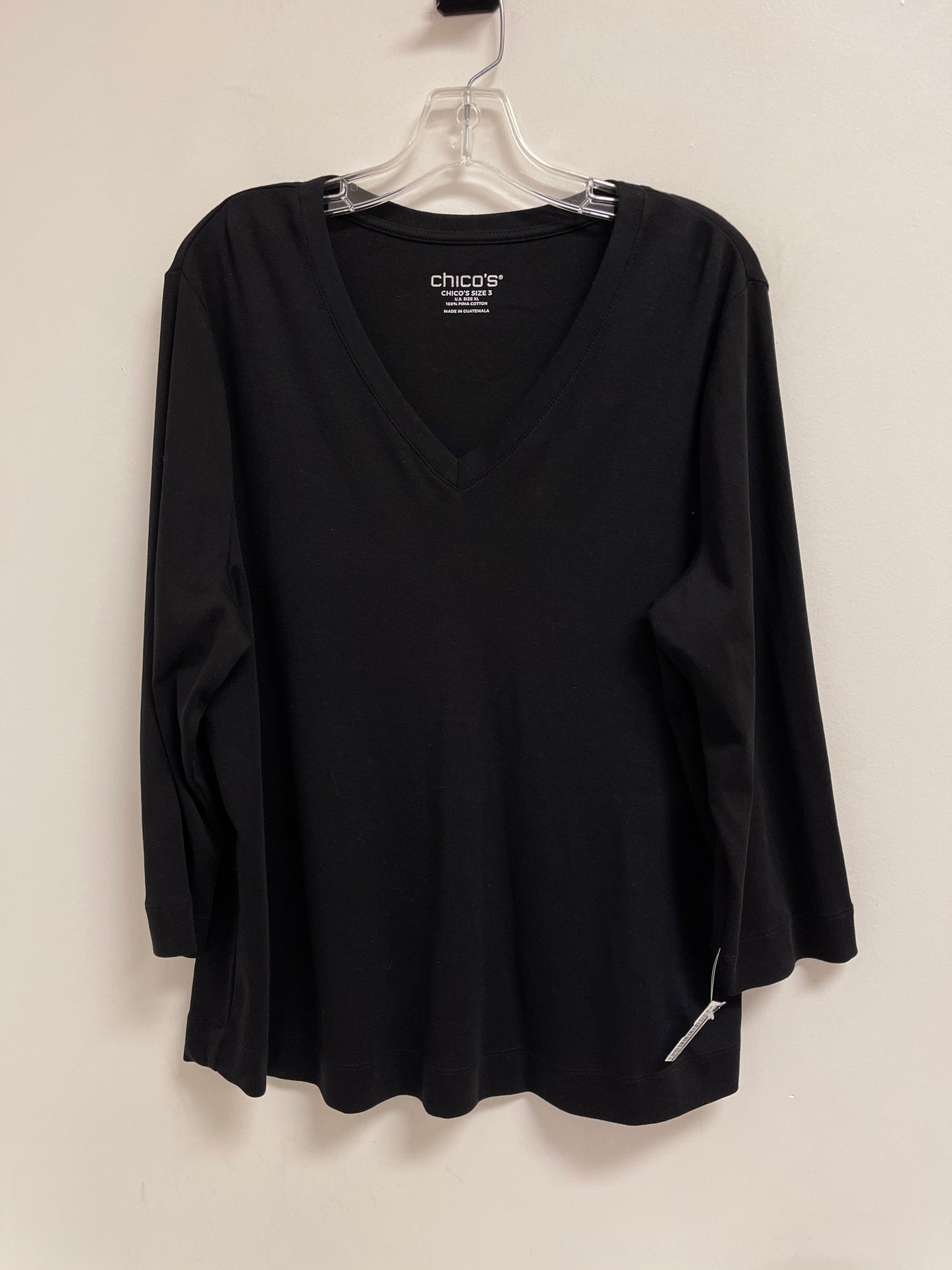 Top Long Sleeve By Chicos In Black, Size: Xl