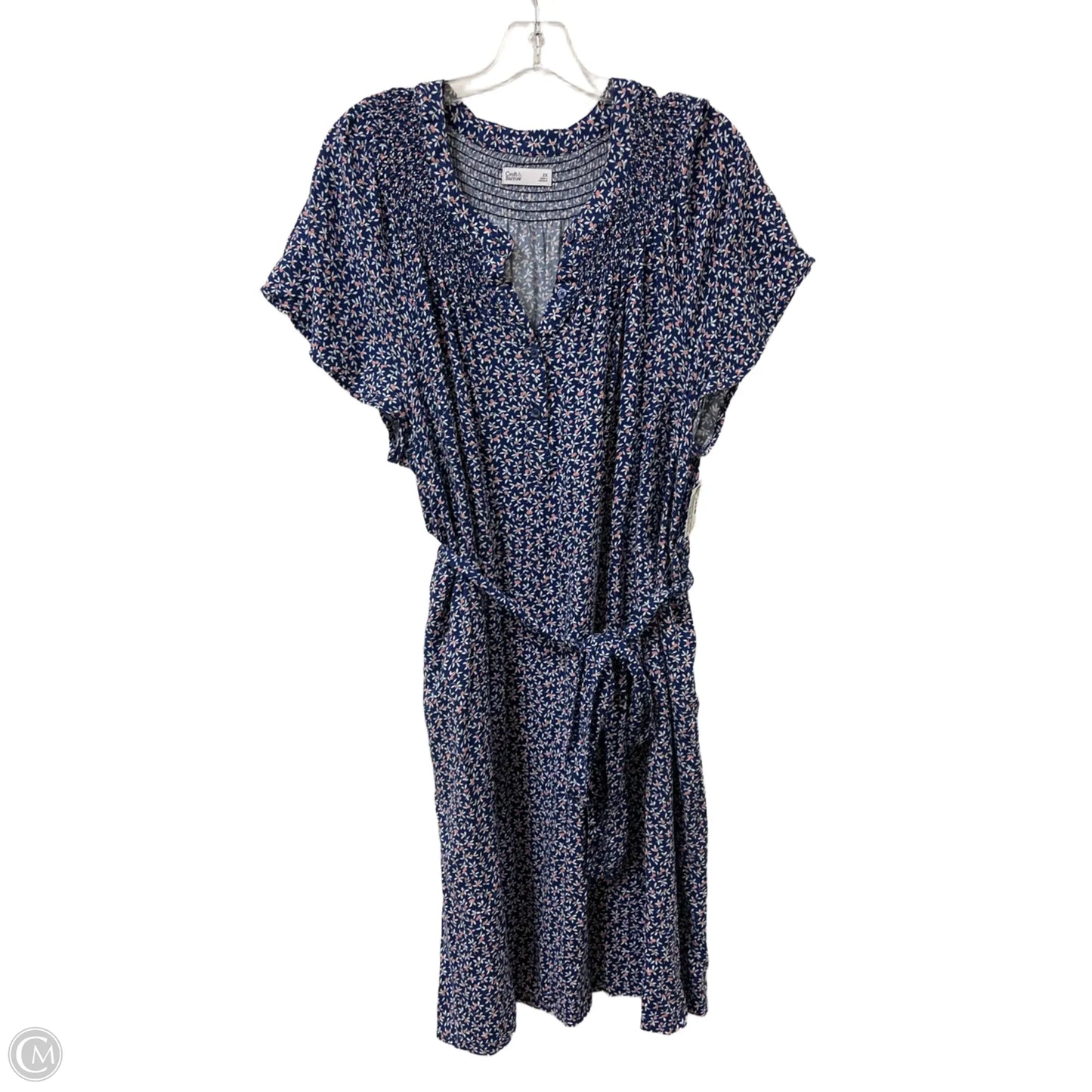 Dress Casual Midi By Croft And Barrow In Blue, Size: 2x