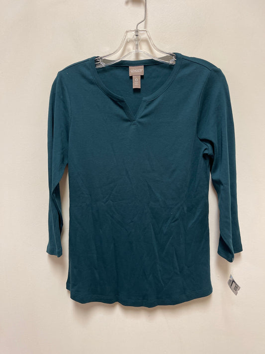 Top Long Sleeve By Chicos In Green, Size: S