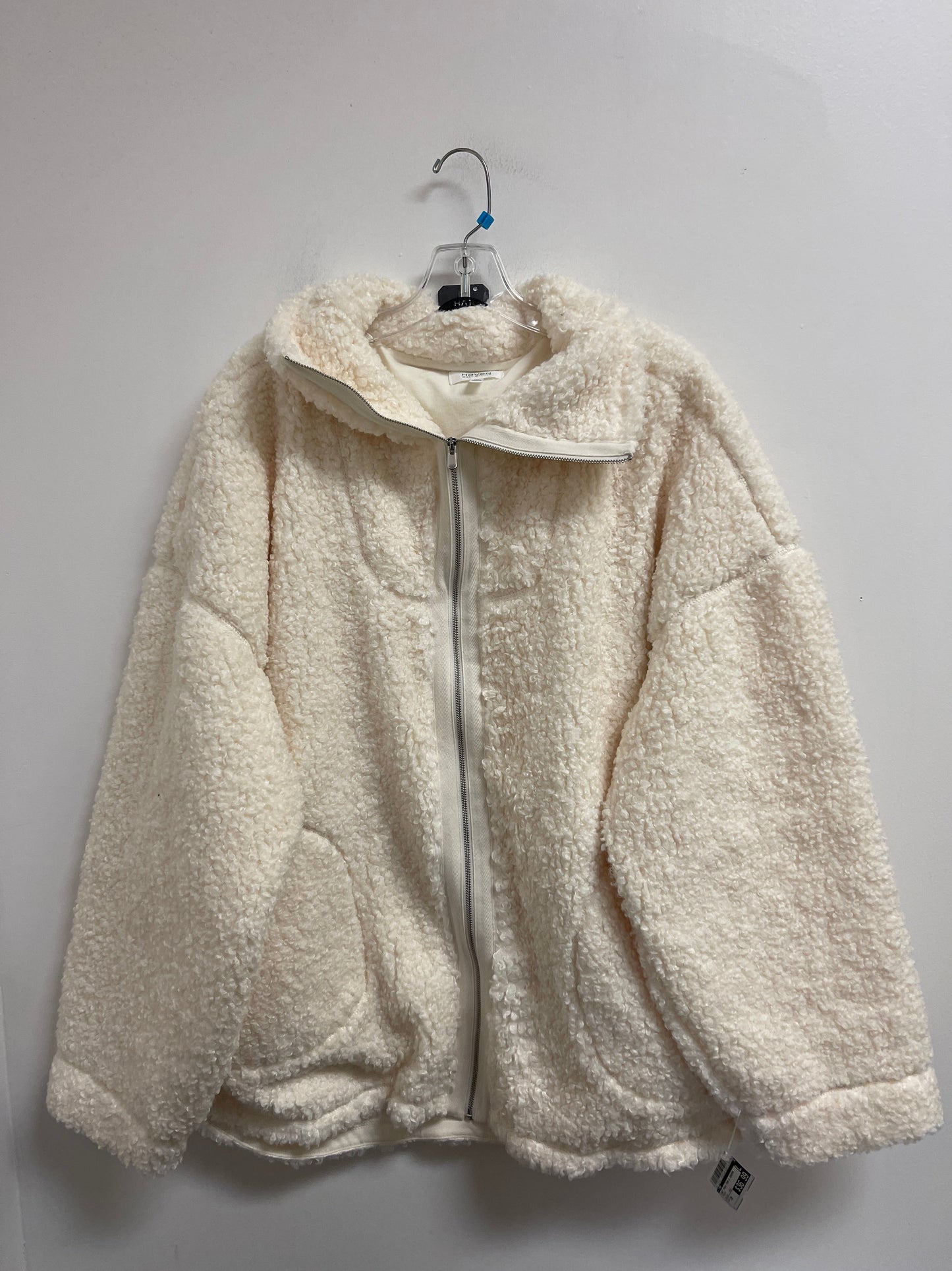 Coat Faux Fur & Sherpa By Cmb In Cream, Size: 2x