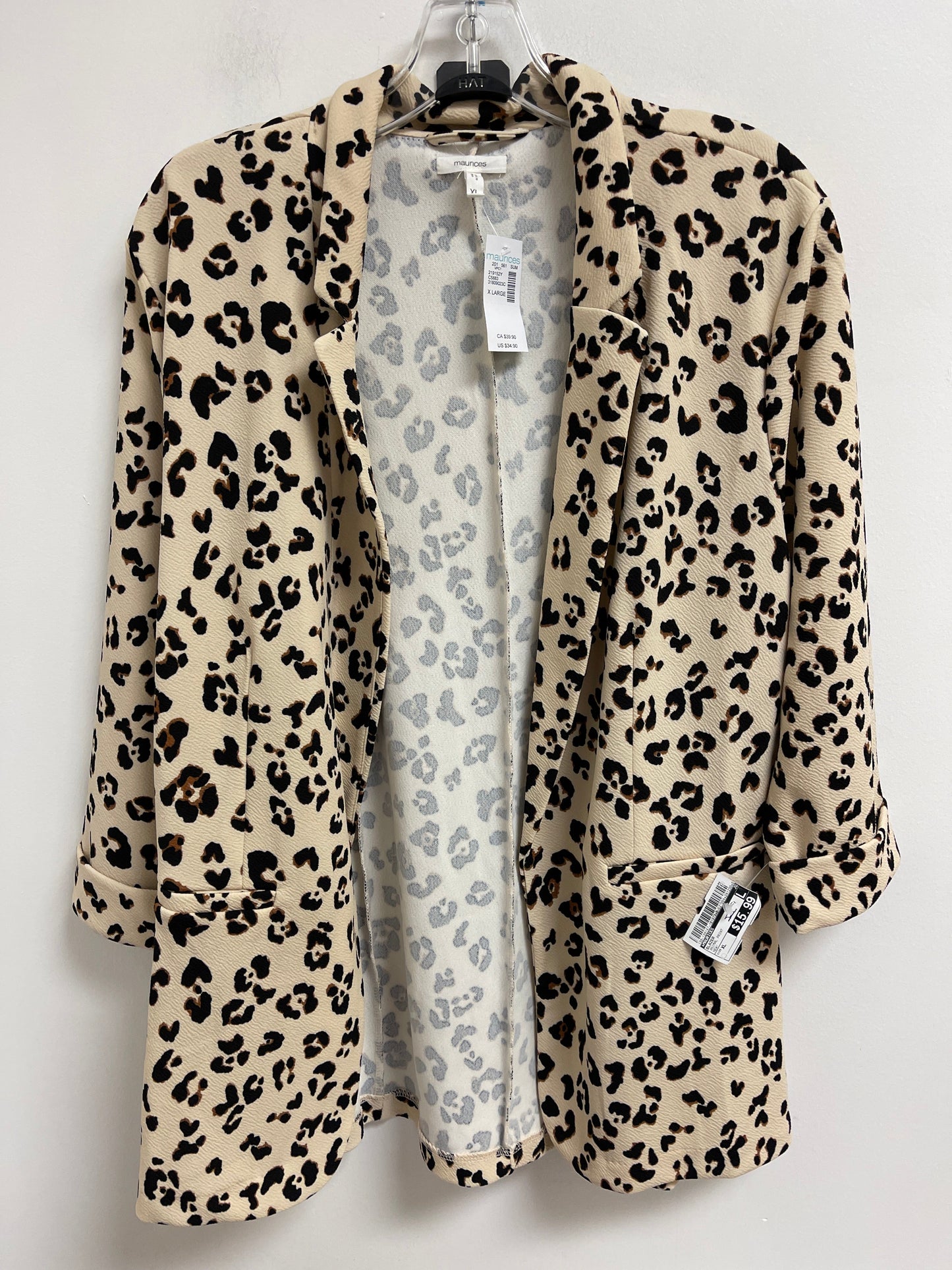 Blazer By Maurices In Animal Print, Size: Xl