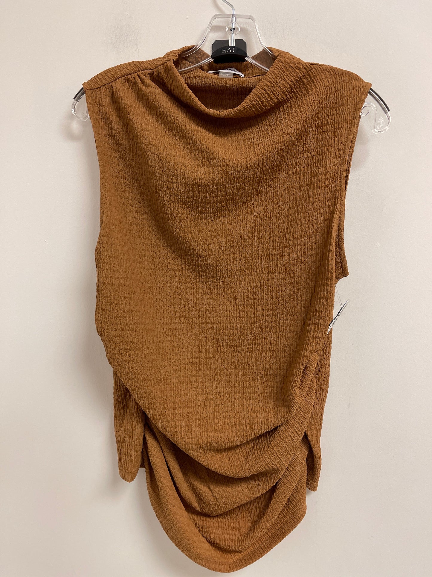 Top Sleeveless By Calvin Klein In Tan, Size: L